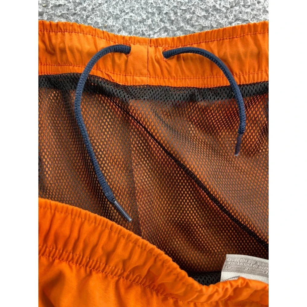 Vintage 90s Nike Shorts Mens Large Orange Blue Spell Out Swim‎ Trunks Gym